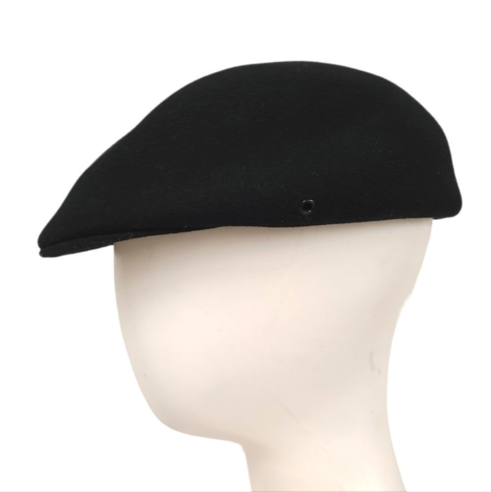 London Ascot Black Wool Newsboy Cap